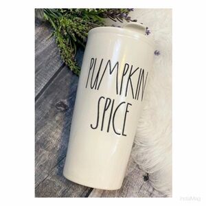 NEW Rae Dunn Pumpkin Spice Ceramic Tumbler Travel
